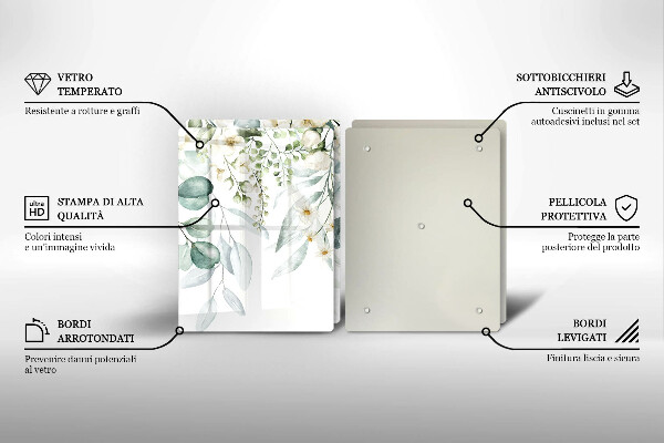 Osłona ściany przy kuchence gazowej Akwarelowe rośliny