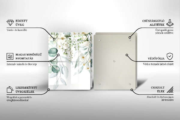 Osłona ściany przy kuchence gazowej Akwarelowe rośliny