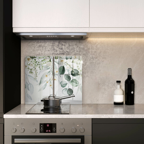 Osłona ściany przy kuchence gazowej Akwarelowe rośliny