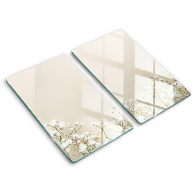 Osłona ściany przy kuchence gazowej Gipsówka boho kwiaty