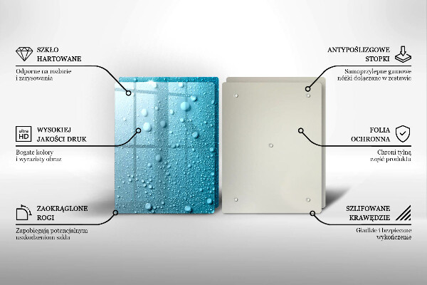 Osłona ściany przy kuchence gazowej Krople wody