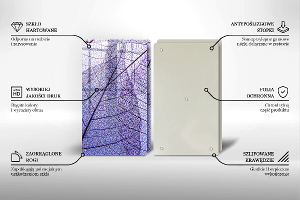 Ochrona na ścianę w kuchni Liście z żyłkami