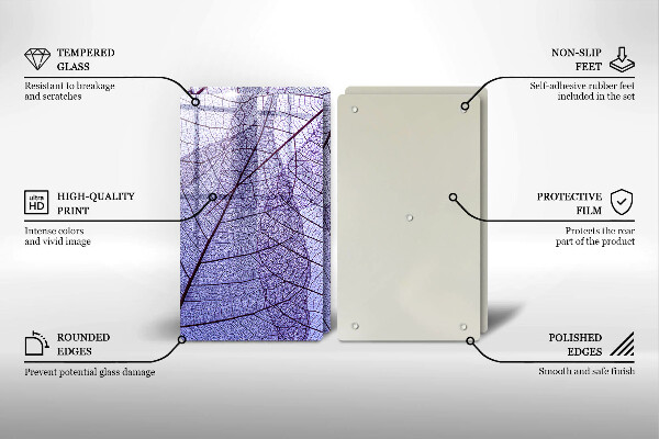 Ochrona na ścianę w kuchni Liście z żyłkami