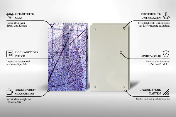 Ochrona na ścianę w kuchni Liście z żyłkami