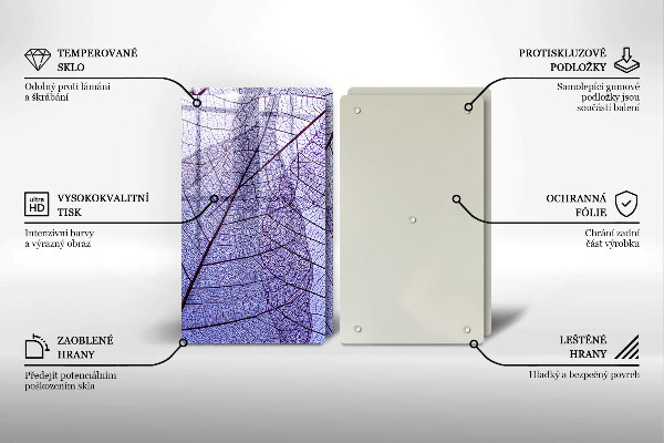 Ochrona na ścianę w kuchni Liście z żyłkami