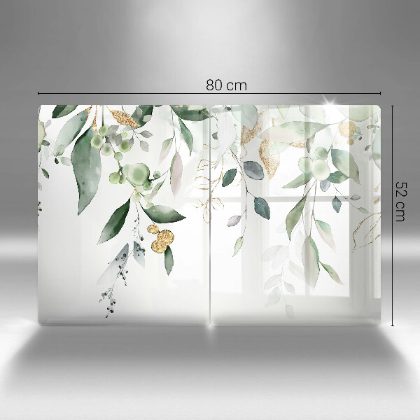 Ochrona na ścianę w kuchni Akwarelowe liście