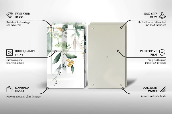 Ochrona na ścianę w kuchni Akwarelowe liście