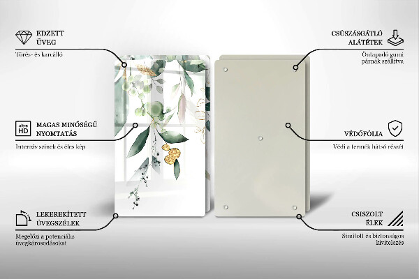 Ochrona na ścianę w kuchni Akwarelowe liście