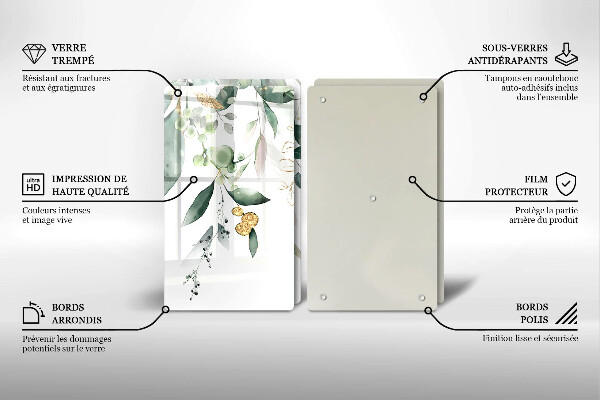 Ochrona na ścianę w kuchni Akwarelowe liście