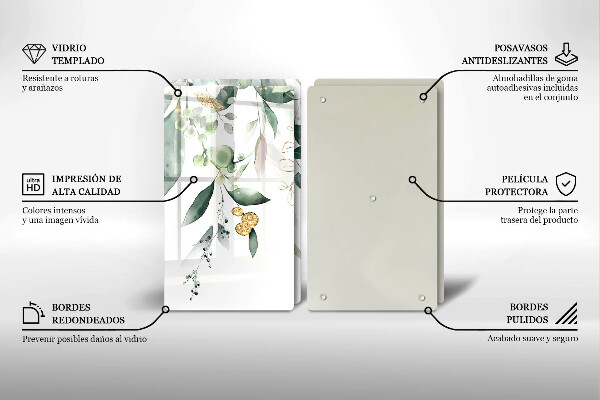 Ochrona na ścianę w kuchni Akwarelowe liście