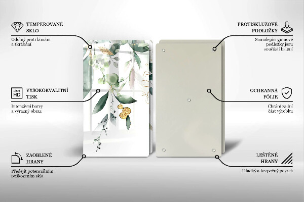 Ochrona na ścianę w kuchni Akwarelowe liście