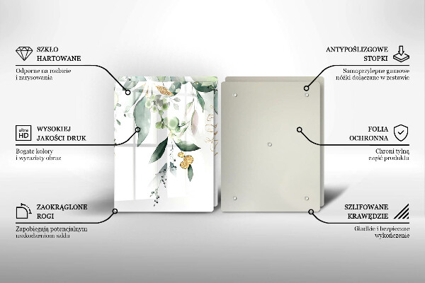 Ochrona na ścianę w kuchni Akwarelowe liście