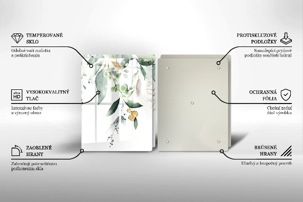 Ochrona na ścianę w kuchni Akwarelowe liście