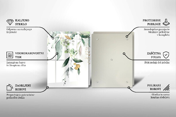 Ochrona na ścianę w kuchni Akwarelowe liście