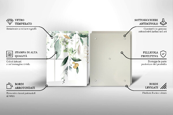 Ochrona na ścianę w kuchni Akwarelowe liście