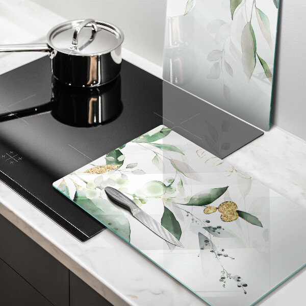 Ochrona na ścianę w kuchni Akwarelowe liście