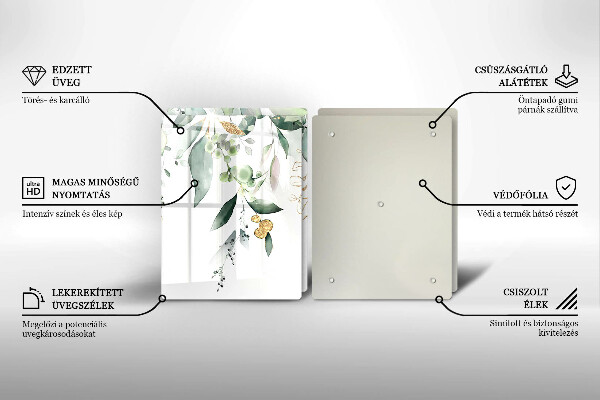 Ochrona na ścianę w kuchni Akwarelowe liście