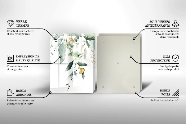 Ochrona na ścianę w kuchni Akwarelowe liście