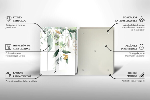 Ochrona na ścianę w kuchni Akwarelowe liście