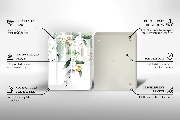 Ochrona na ścianę w kuchni Akwarelowe liście