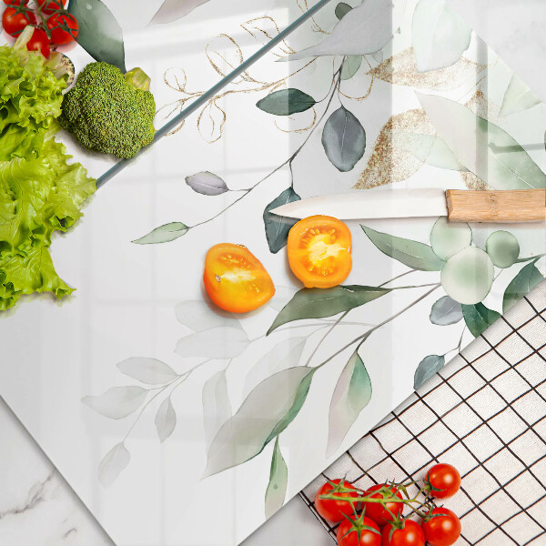 Ochrona na ścianę w kuchni Akwarelowe liście