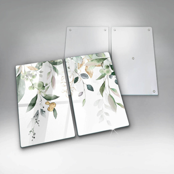 Ochrona na ścianę w kuchni Akwarelowe liście