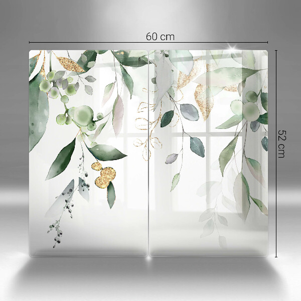 Ochrona na ścianę w kuchni Akwarelowe liście