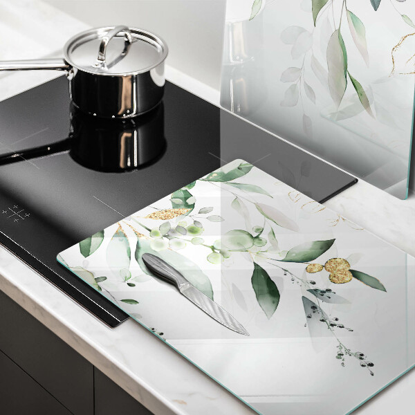 Ochrona na ścianę w kuchni Akwarelowe liście
