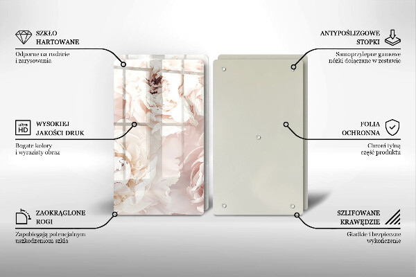 Osłona ściany przy kuchence gazowej Pastelowe piwonie