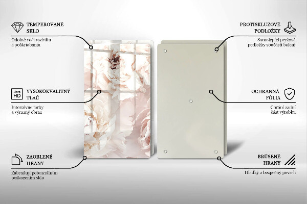 Osłona ściany przy kuchence gazowej Pastelowe piwonie