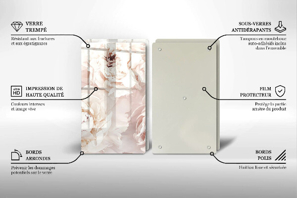 Osłona ściany przy kuchence gazowej Pastelowe piwonie