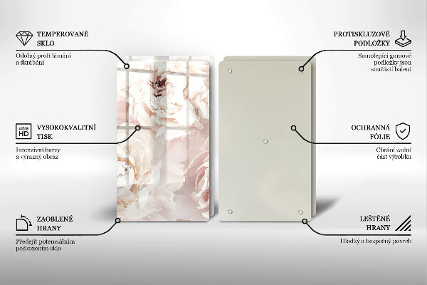 Osłona ściany przy kuchence gazowej Pastelowe piwonie