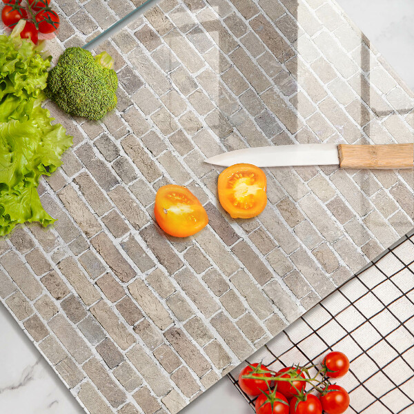 Osłona ściany przy kuchence gazowej Ściana jasne cegły