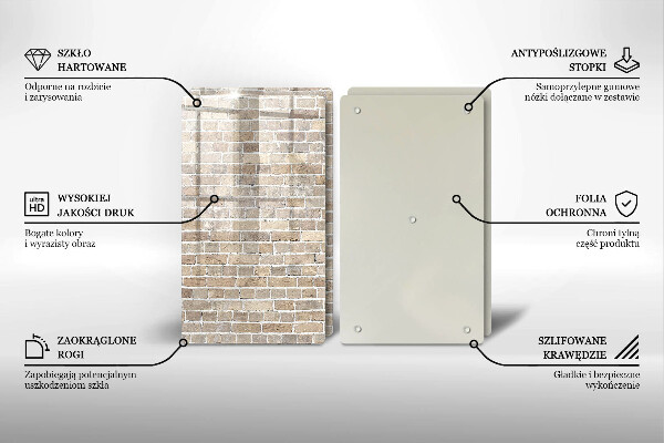 Osłona ściany przy kuchence gazowej Ściana jasne cegły