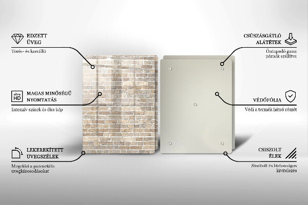 Osłona ściany przy kuchence gazowej Ściana jasne cegły