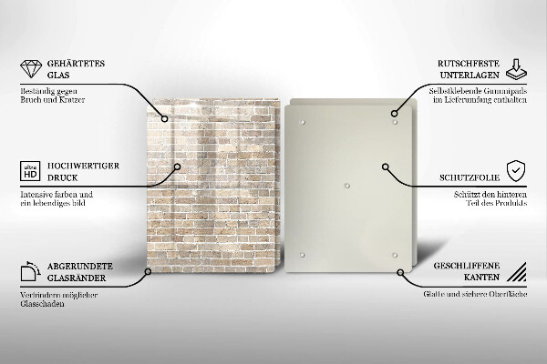 Osłona ściany przy kuchence gazowej Ściana jasne cegły