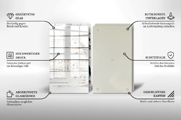 Osłona ściany przy kuchence gazowej Stare deski i liście