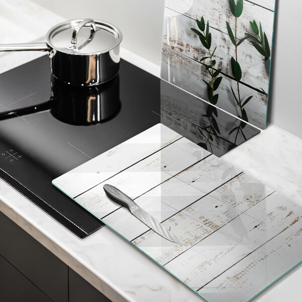 Osłona ściany przy kuchence gazowej Stare deski i liście