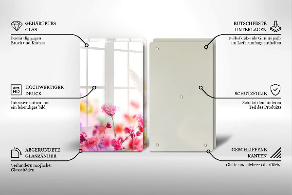 Osłona ściany przy kuchence gazowej Łąka kwiatów