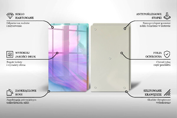 Osłona ściany przy kuchence gazowej Pastelowe piórka