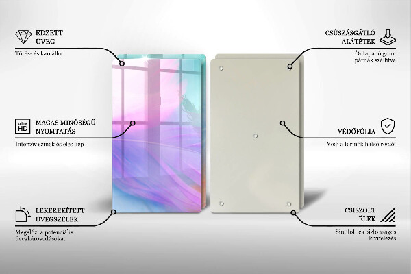 Osłona ściany przy kuchence gazowej Pastelowe piórka