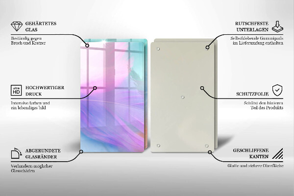 Osłona ściany przy kuchence gazowej Pastelowe piórka