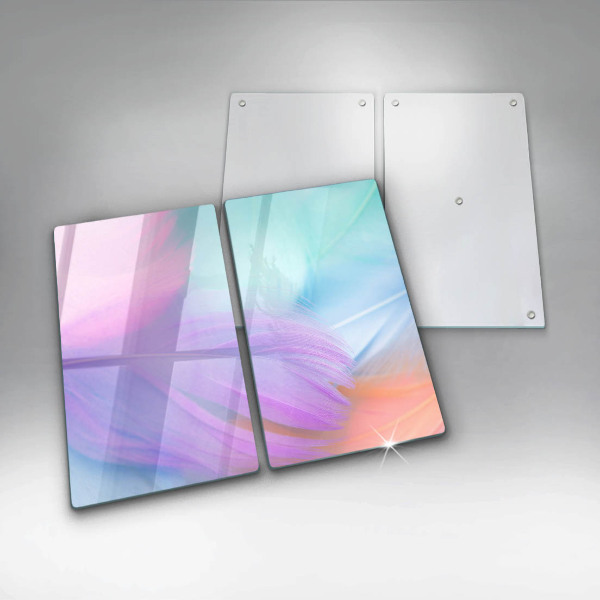 Osłona ściany przy kuchence gazowej Pastelowe piórka