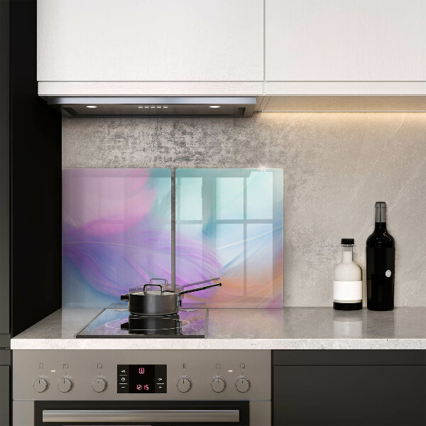 Osłona ściany przy kuchence gazowej Pastelowe piórka