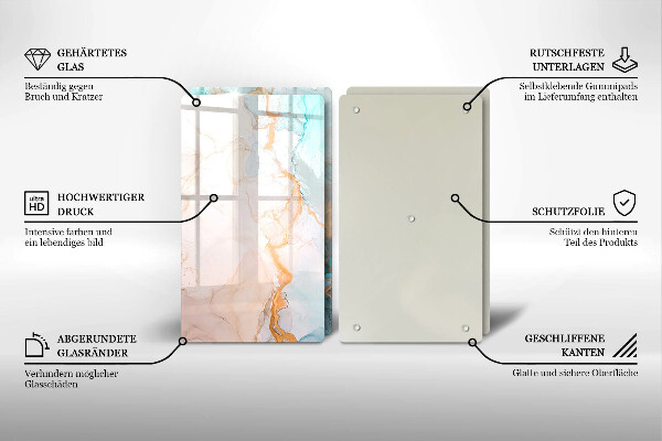 Osłona ściany przy kuchence gazowej Abstrakcja marmur