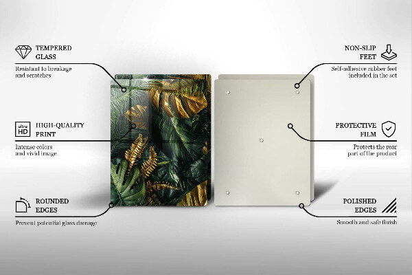 Osłona ściany przy kuchence gazowej Złote liście monstery