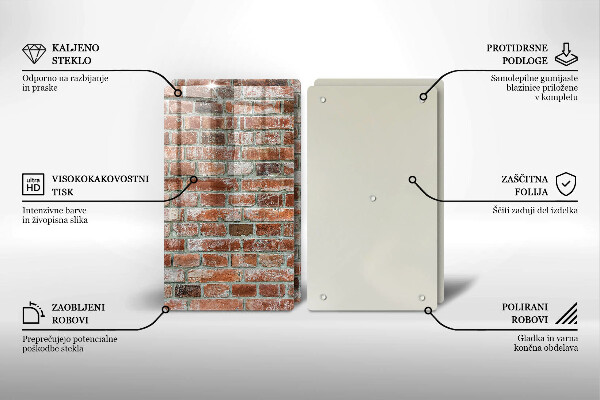 Osłona ściany przy kuchence gazowej Stare cegły mur