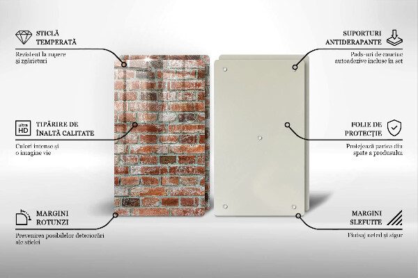 Osłona ściany przy kuchence gazowej Stare cegły mur