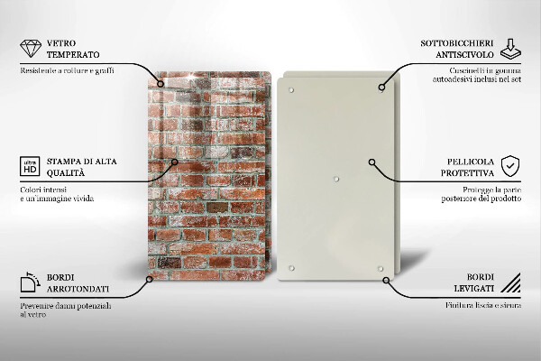 Osłona ściany przy kuchence gazowej Stare cegły mur