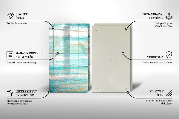 Osłona ściany przy kuchence gazowej Vintage deski drewno